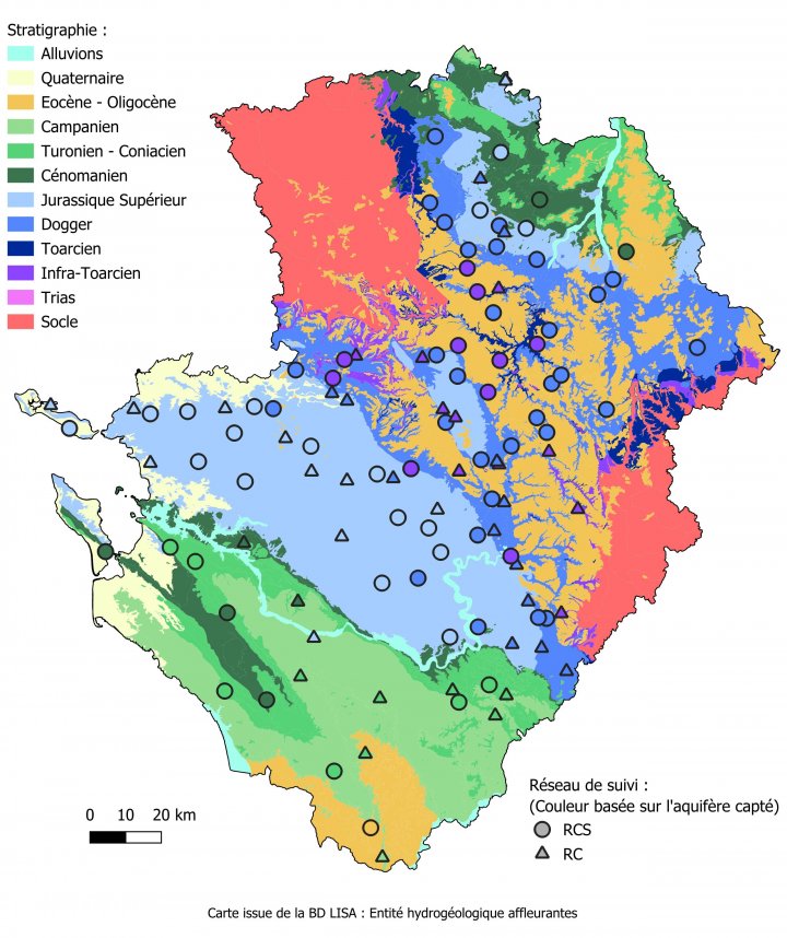 Localisation des points de suivis quantité de l