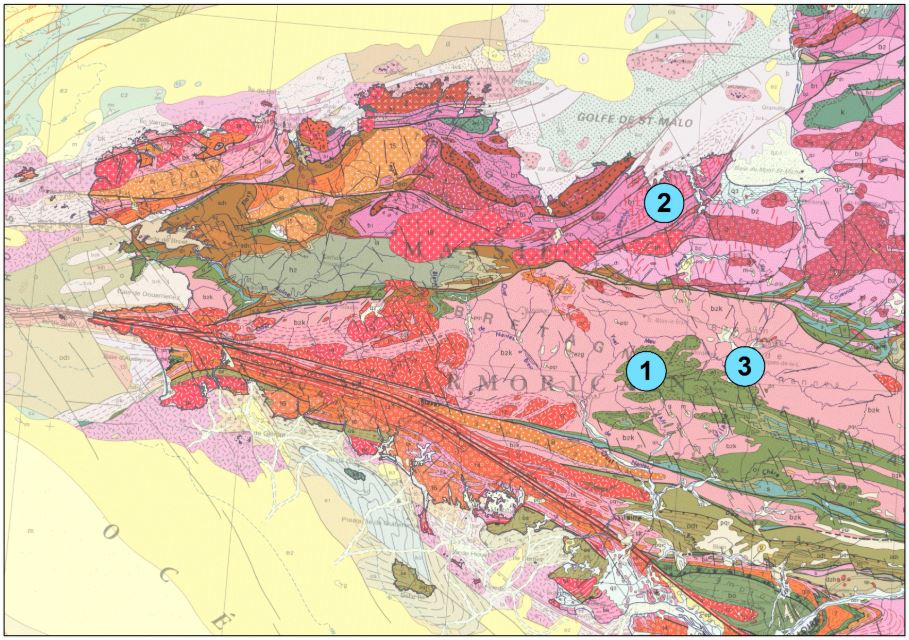 carte localisation 3 sites