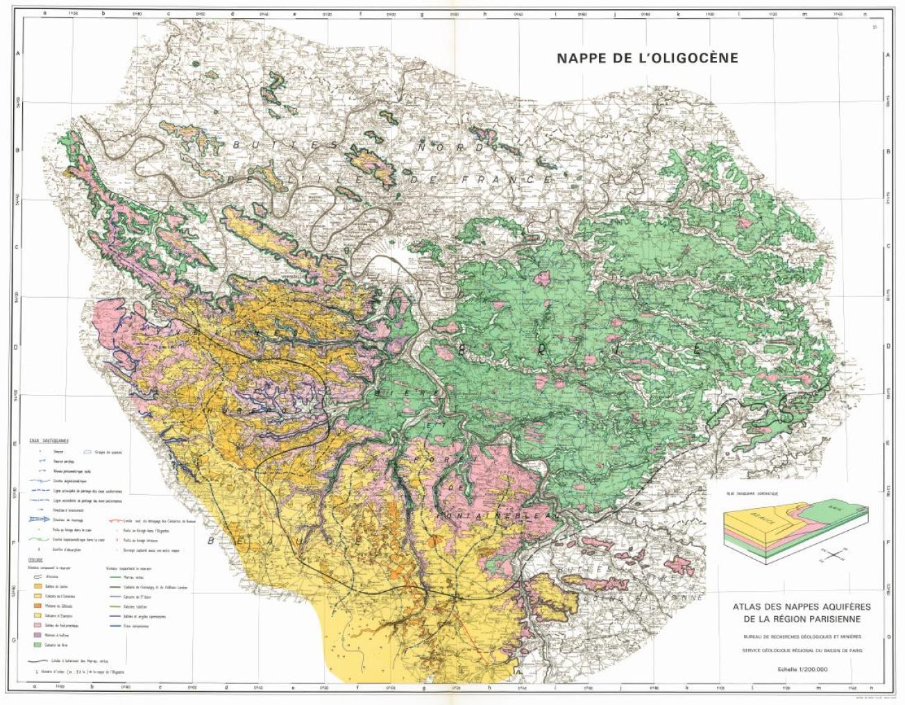 Localisation du réservoir Oligocène (Mégnien, 1970)