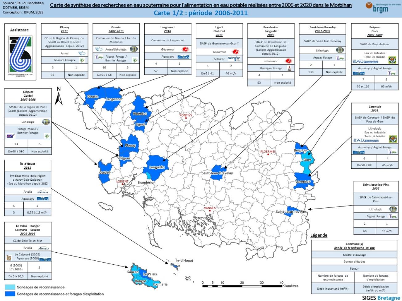 Recherches en eau souterraine eau potable - Morbihan - 2006-2011