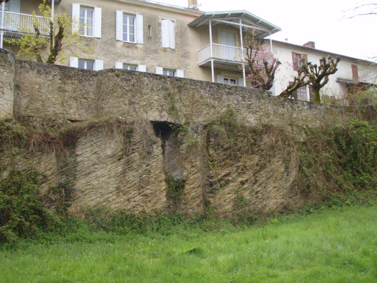 Figure 1 - Affleurement de grès calcaires du Serravallien dans la vallée de la Leyre