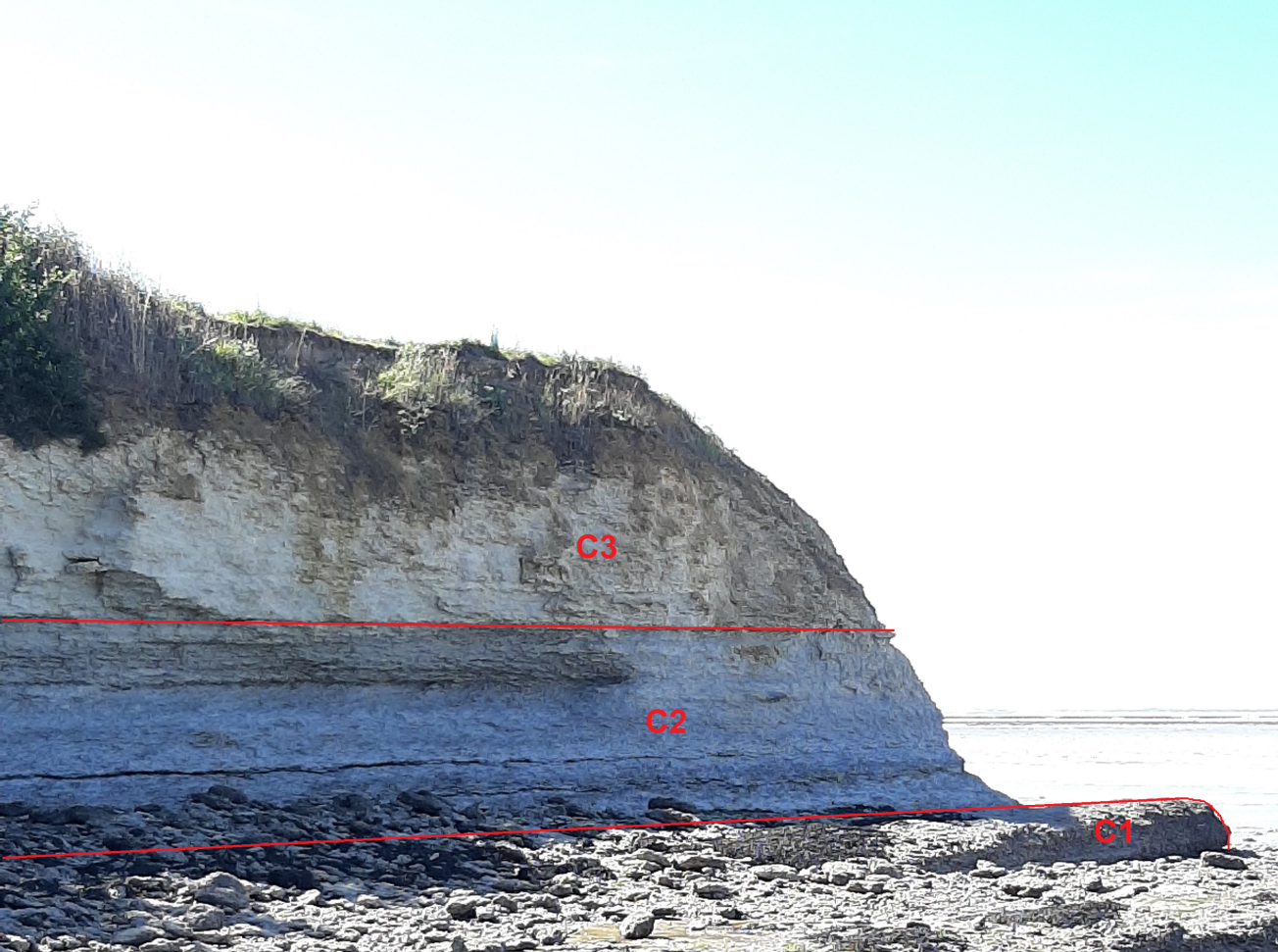 Figure 2 - Photo de l'affleurement au nord de la Passe aux filles (©BRGM,2023)