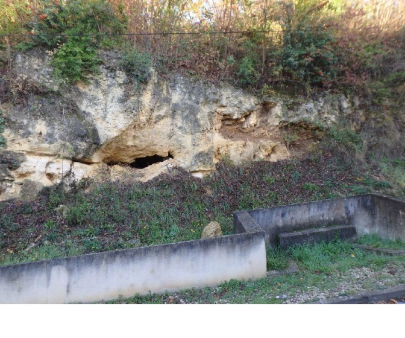 Figure 5 - Cavité karstique, visible dans le calcaire à Astéries (© Bourbon P., 2017)