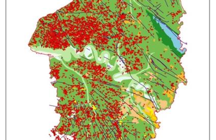 Carte de répartition des bétoires en Haute Normandie - Etat de la bancarisation au 02 Aout 2012 (©BRGM)