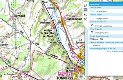 Extrait cartographique du SIGES - BD traçage