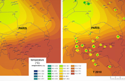 Etat initial à T0 de la température de l’eau du Dogger et état à l’année 2010 : évolution des « bulles froides »