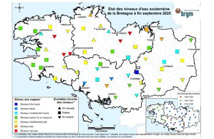 Bulletin situation nappe Bretagne à fin septembre 2025 