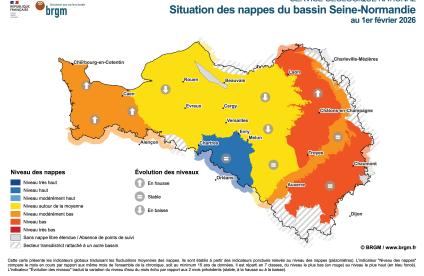 Bulletin de Situation Hydrogéologique du bassin Seine-Normandie - 1er février 2026