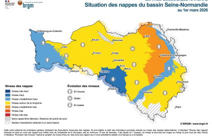 Bulletin de Situation Hydrogéologique du bassin Seine-Normandie - 1er mars 2026