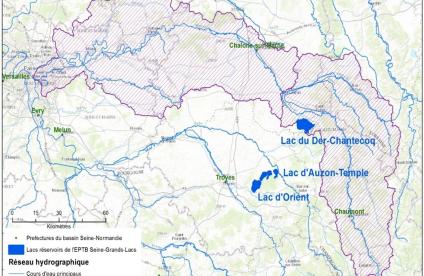Carte de localisation et d’extension du bassin versant de la Marne du territoire de l’EPTB SGL