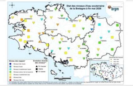 Bulletin situation nappe Bretagne à fin mai 2026