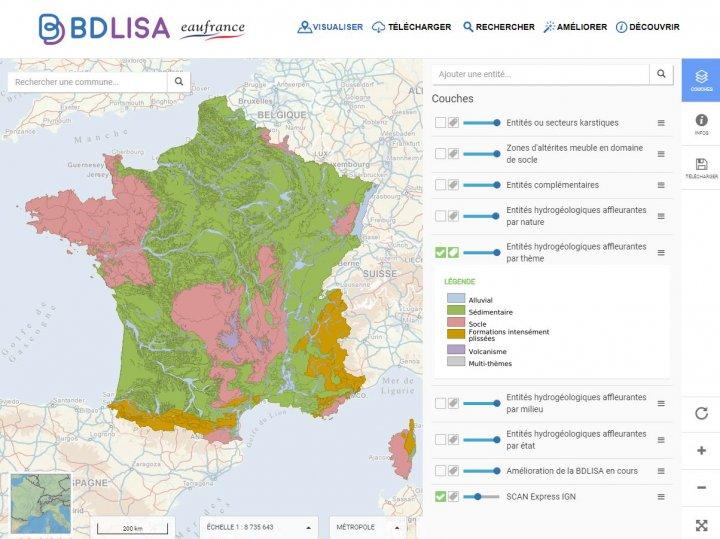 Site BD LISA - Espace cartographique