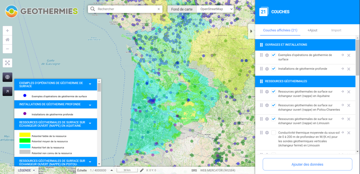 Atlas web potentiel géothermie