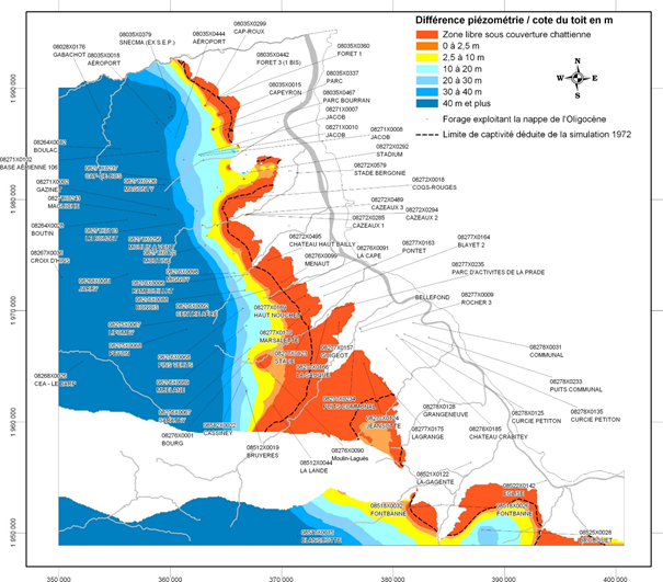 Zone dénoyée dans l'Oligocène