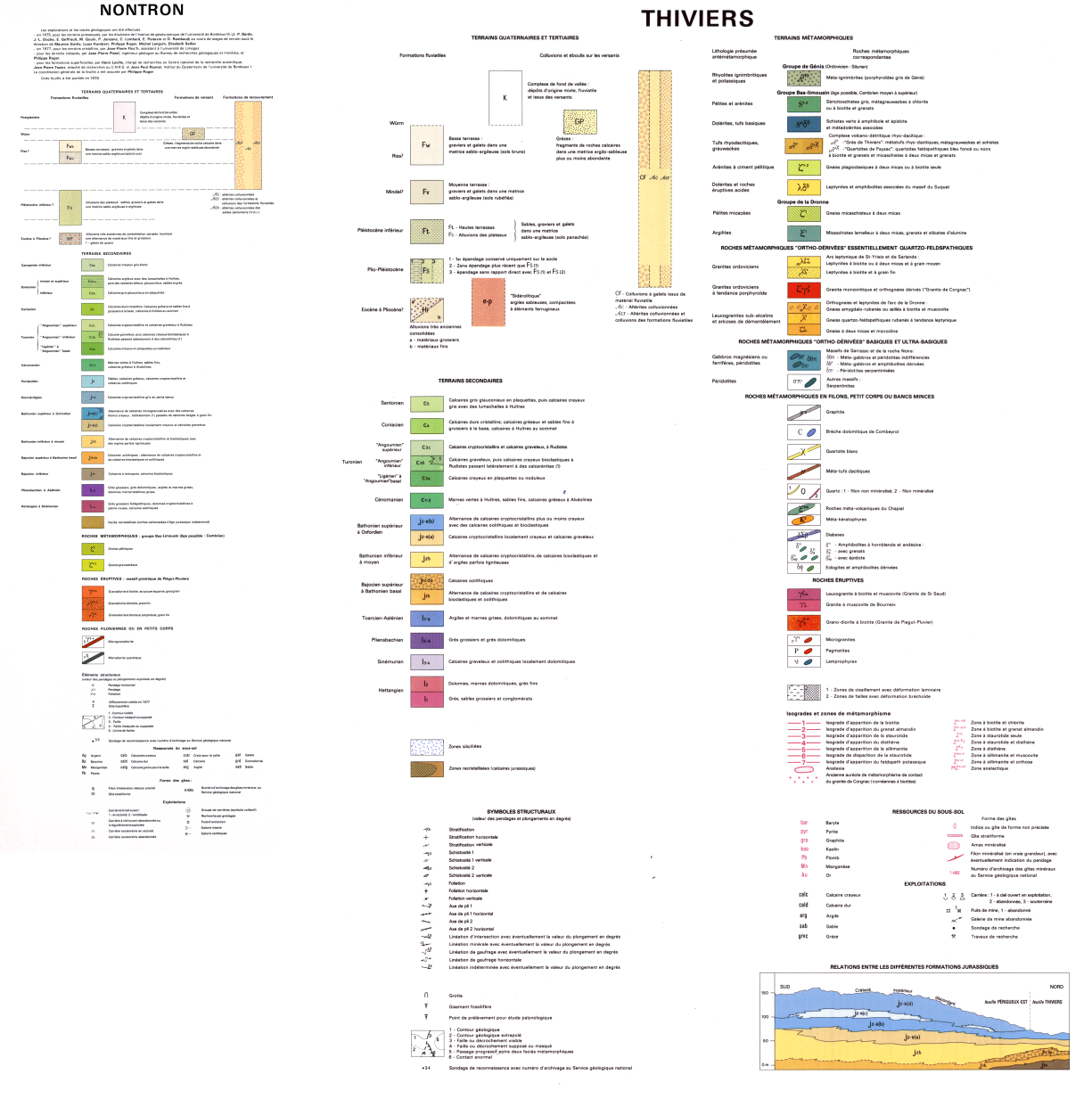 Légende des cartes géologiques 1/50 000 de Nontron (734) et Thiviers (735)759)