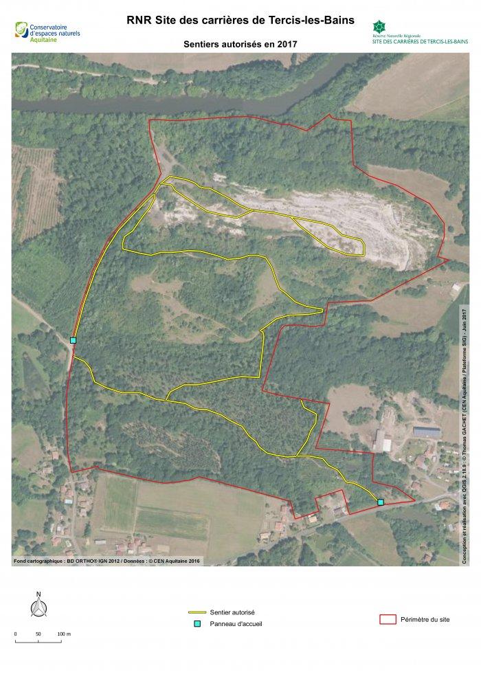 Sentiers autorisés en 2017