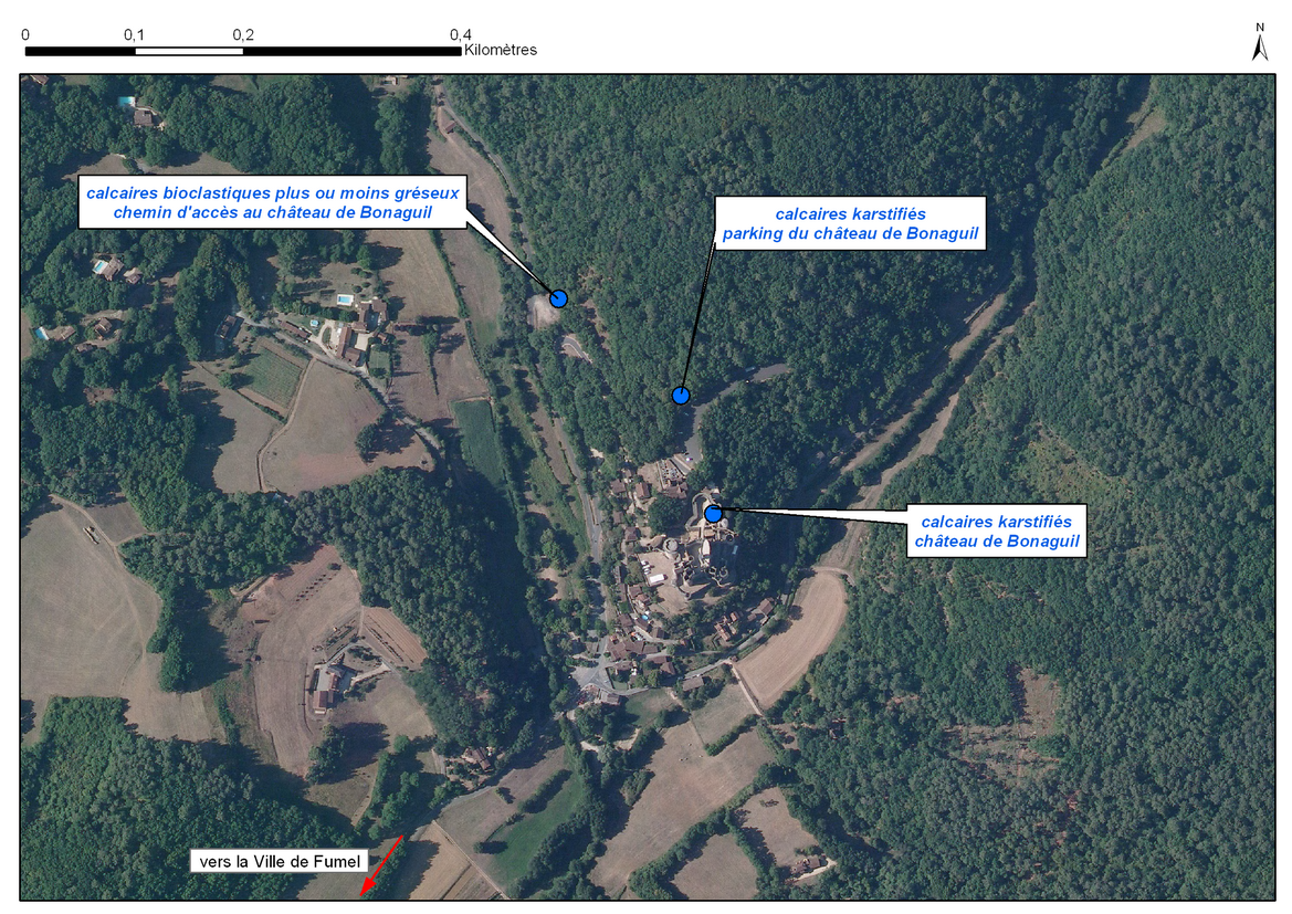 Carte de localisation du site "Chateau de Bonaguil" (commune de Saint-Front-sur-Lémance)