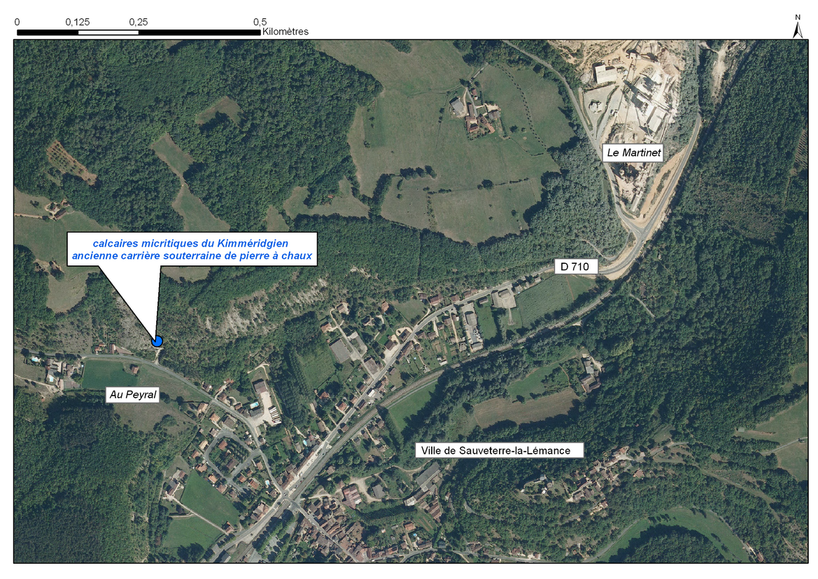 Carte de localisation du site "Carrière de Peyral" (commune de Sauveterre-la-Lémance)