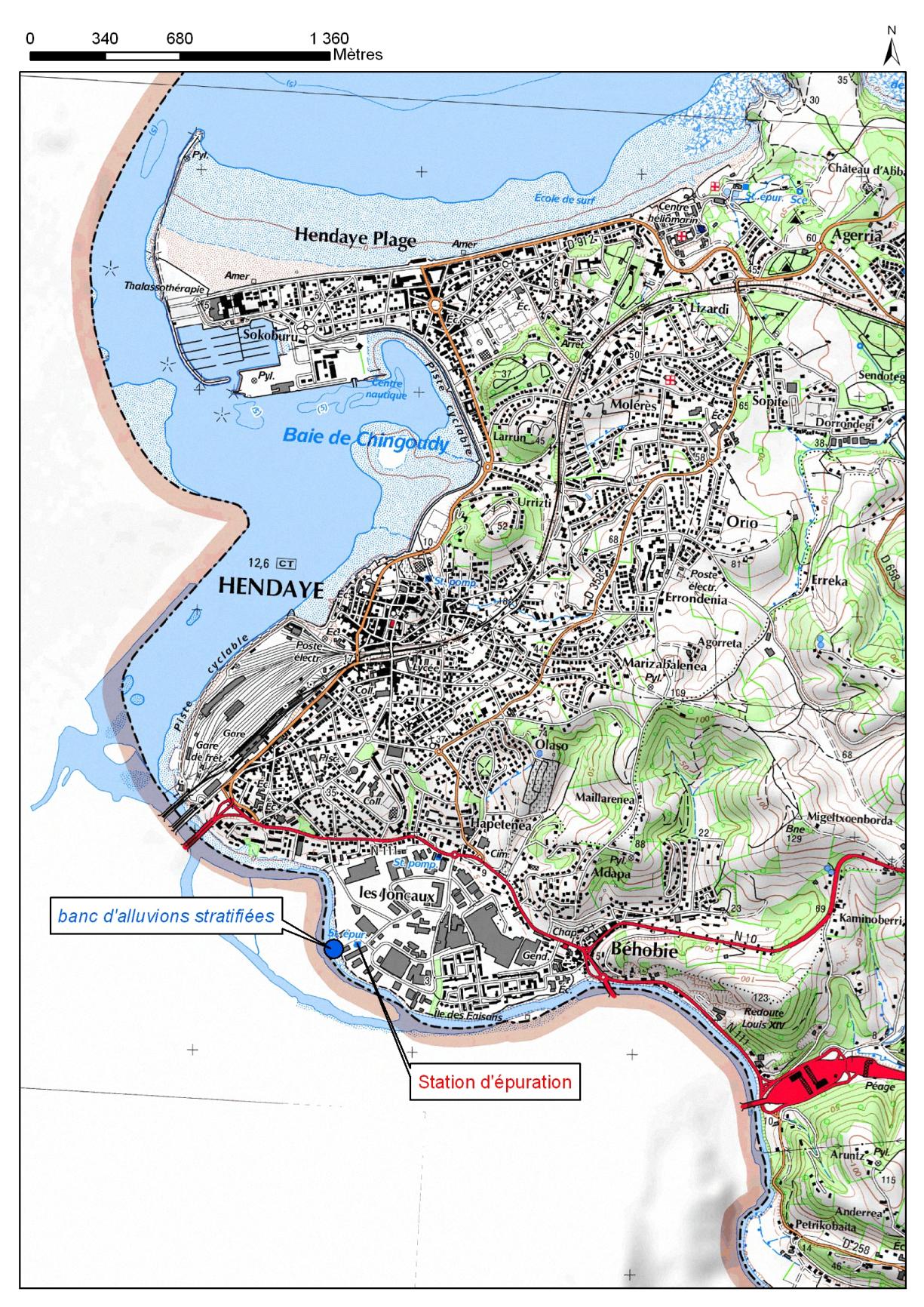 Carte de localisation du site "Vallée de la Bidassoa" (commune de Hendaye)