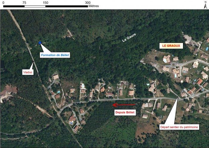 Carte de localisation du site "Viaduc du Graoux" (commune de Belin-Béliet)