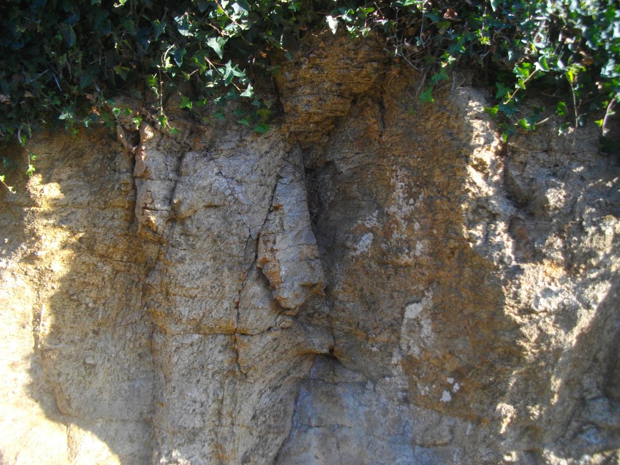 Fractures verticales qui permettent aux eaux de pluie de rejoindre les eaux souterrainesFractures verticales qui permettent aux eaux de pluie de rejoindre les eaux souterraines