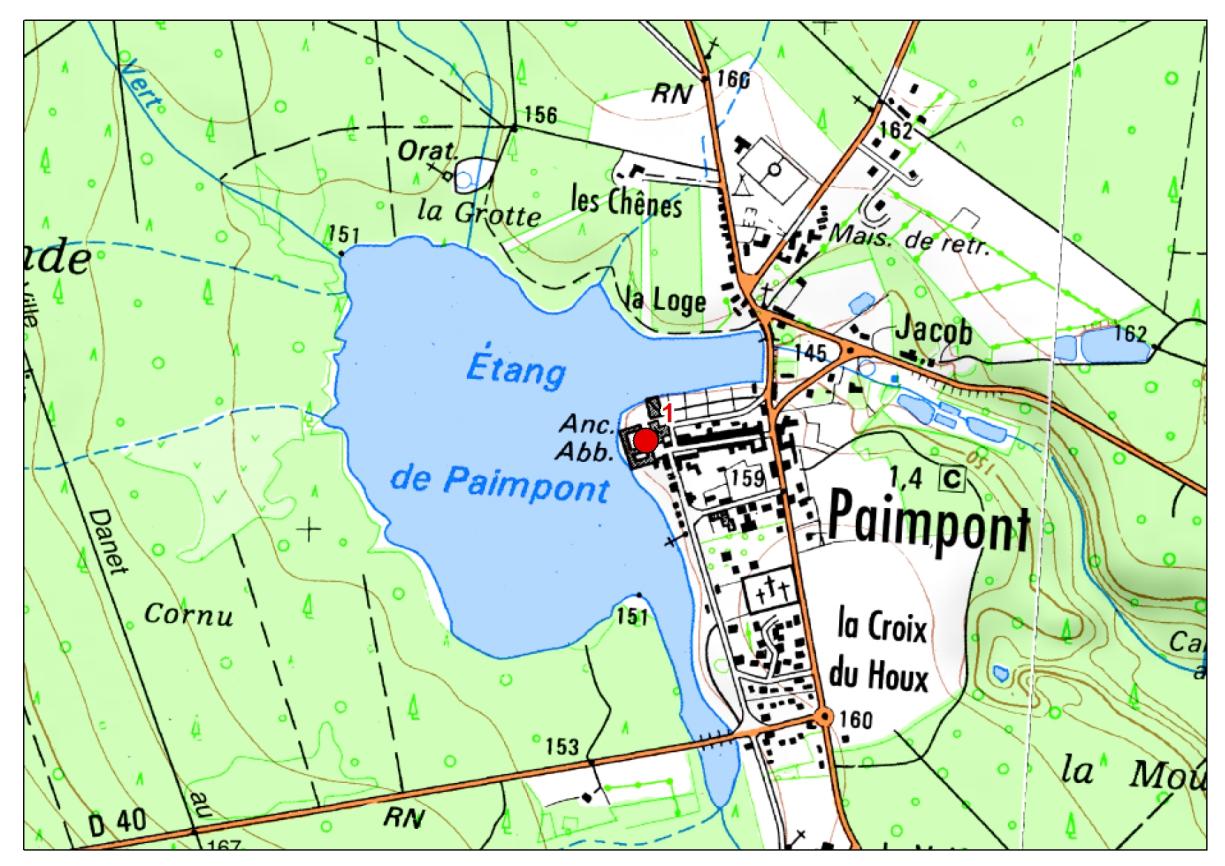 Carte de localisation du site "Abbaye Notre Dame de Paimpont"