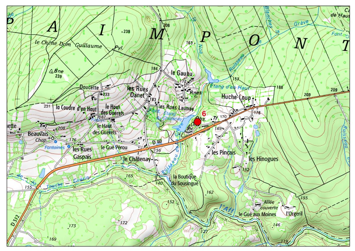 Carte de localisation du site "Station biologique" (commune de Paimpont)