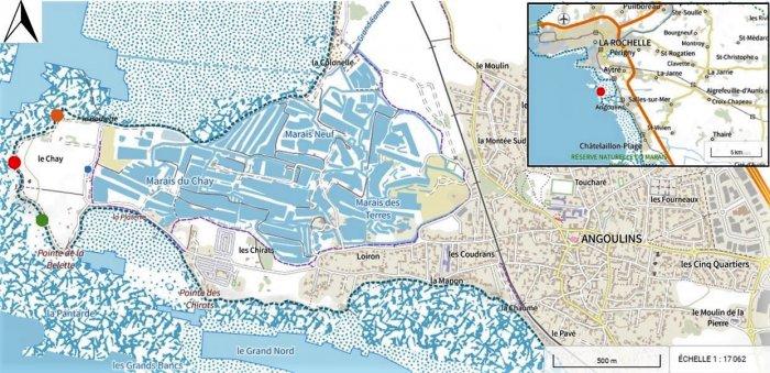 Carte de localisation du site "Pointe du Chay" (commune d'Angoulins-sur-Mer)