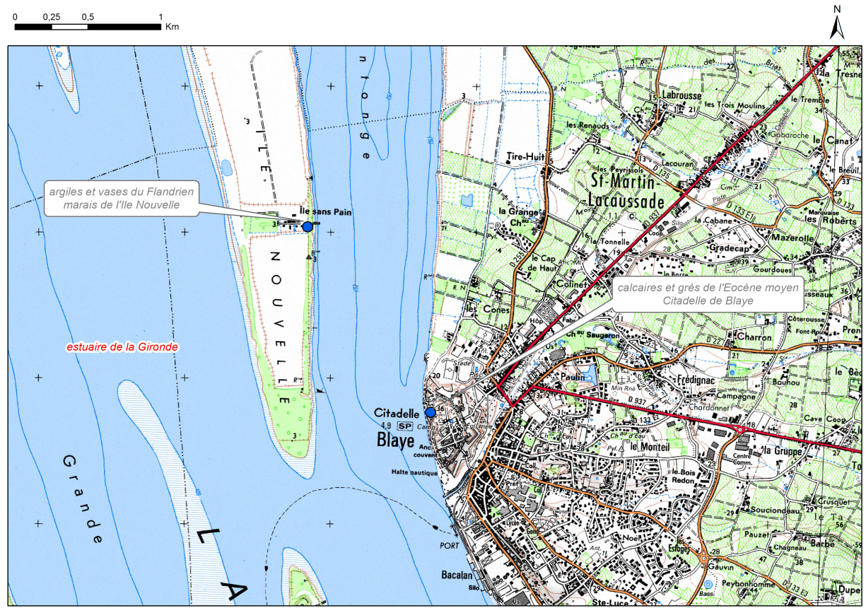 Carte de localisation du site "Citadelle de Blaye" (commune de Blaye)