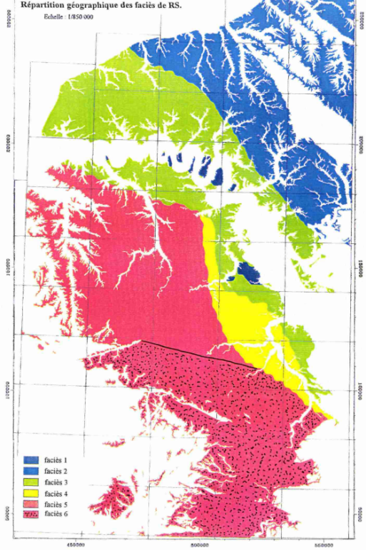  Répartition géographique des faciès de RS 