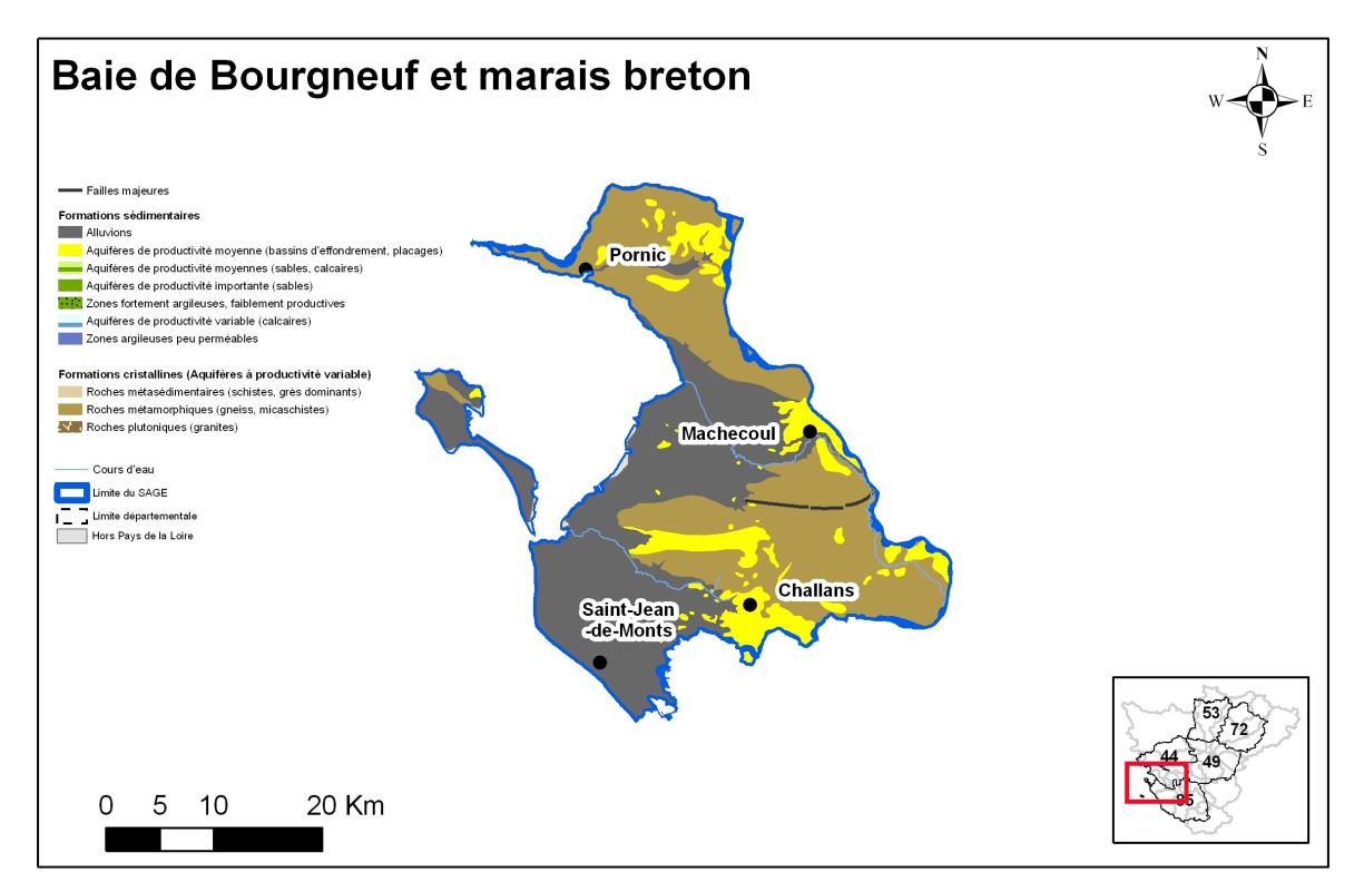 Carte hydrogéologique Baie de Bourgneuf