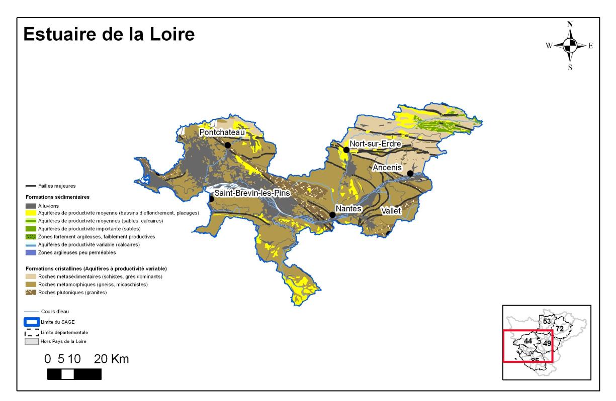 Carte hydrogéologique Estuaire Loire