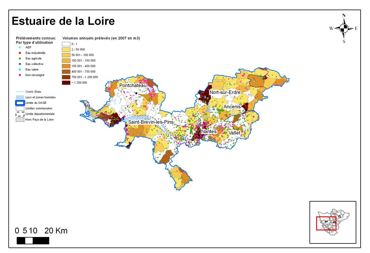 carte de localisation des prélèvements Estuaire Loire