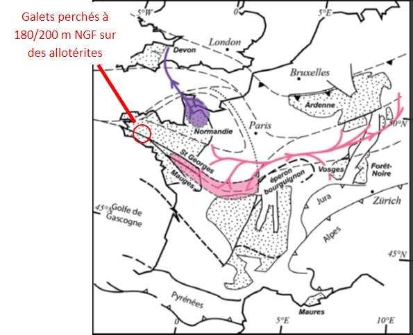 Localisation des formations permo-triasiques du Massif Armoricain (modifié d’après Ballèvre et al., 2013)