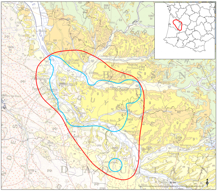 Carte karsts Gironde