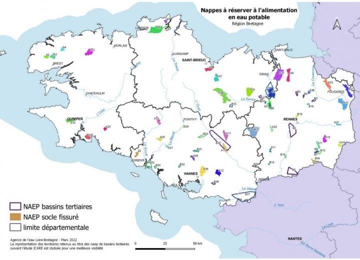 Nappes à réserver pour l’Alimentation en Eau Potable (NAEP) dans le socle et les bassins sédimentaires de Bretagne (SDAGE 2022-2027)