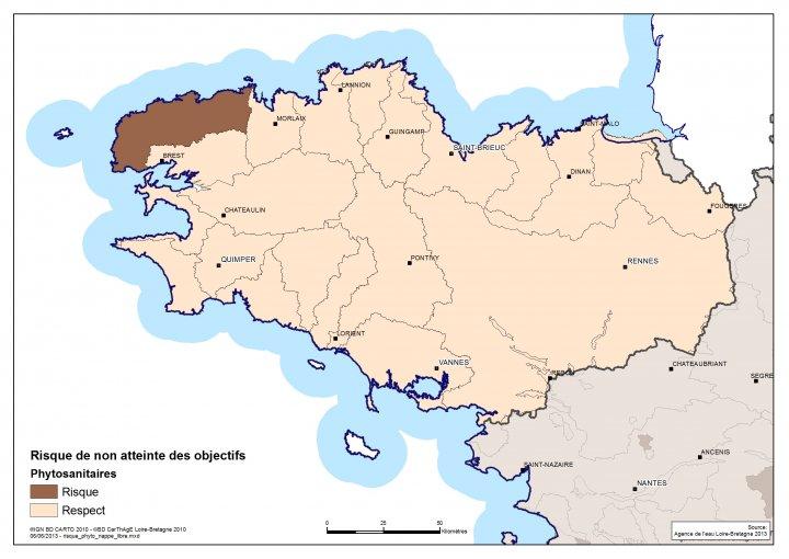 Risque de non atteinte des objectifs de qualité vis-à-vis des phytosanitaires (nappe libre)