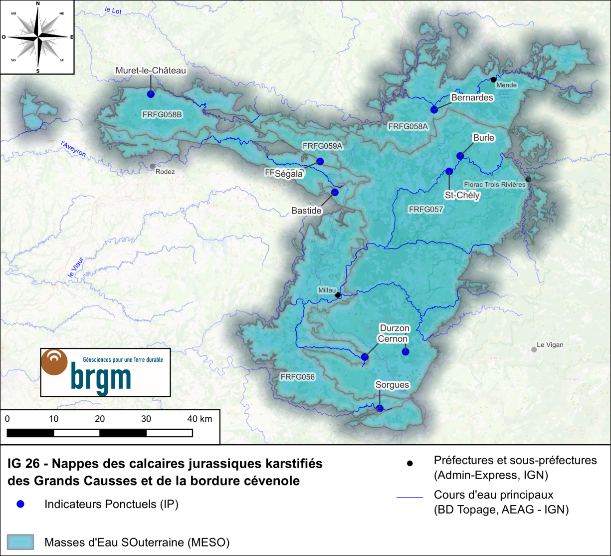 Carte de l'IG 26 et des IP associés