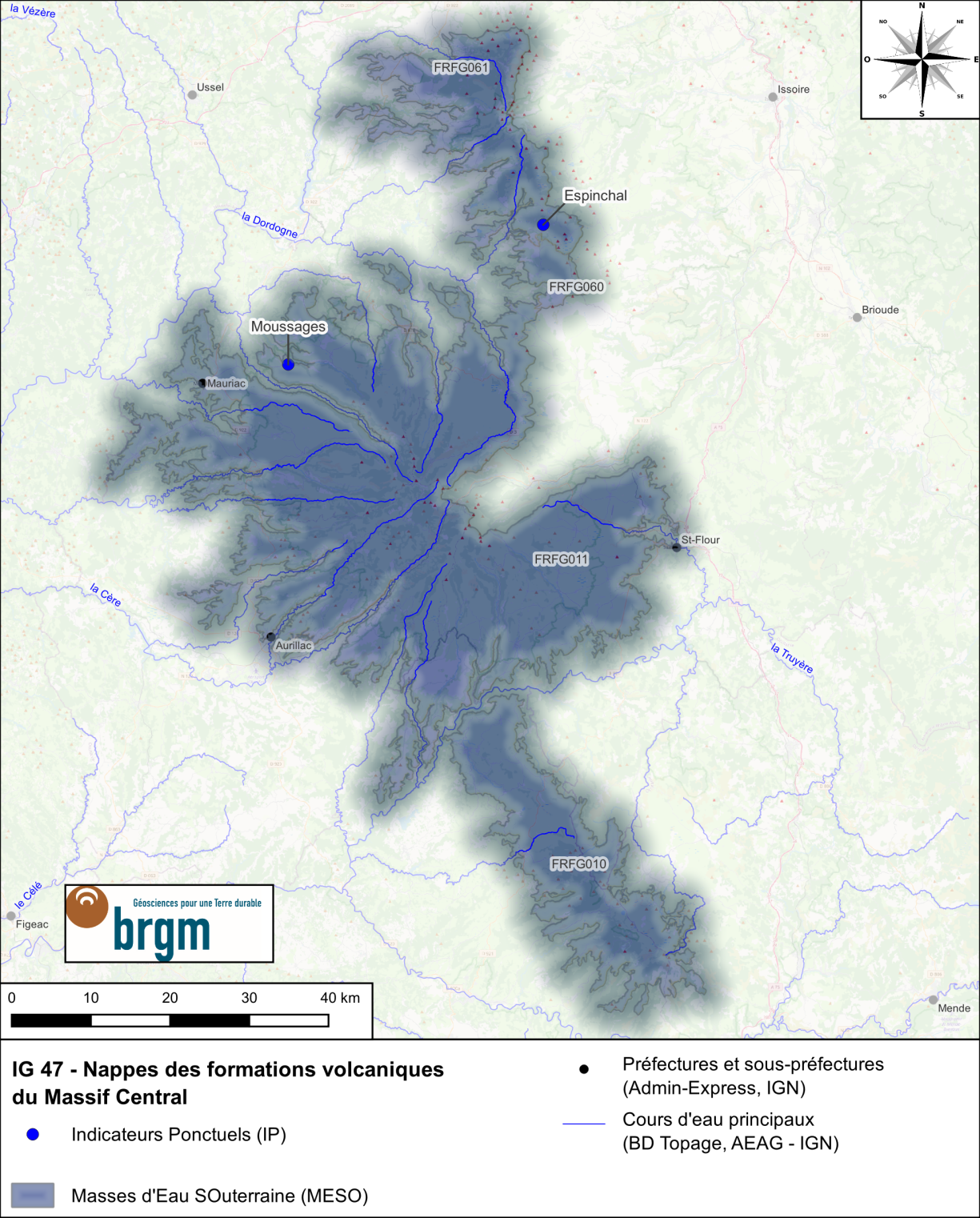 Carte de l'IG 47 et des IP associés