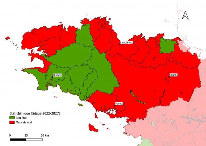 État chimique des masses d’eau souterraines bretonnes 2014-2019