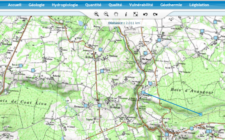 Mesure distance sur carte