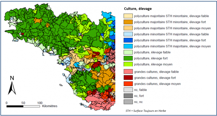 Extrait de la carte de sectorisation des masses d’eau souterraines du bassin Loire-Bretagne - secteurs agrégés (BRGM/RP-54830-FR)