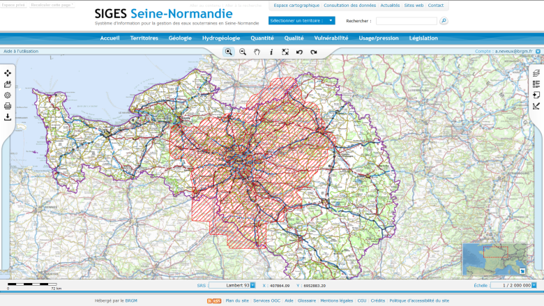 Extension du modèle géologique du Tertiaire du Bassin Parisien