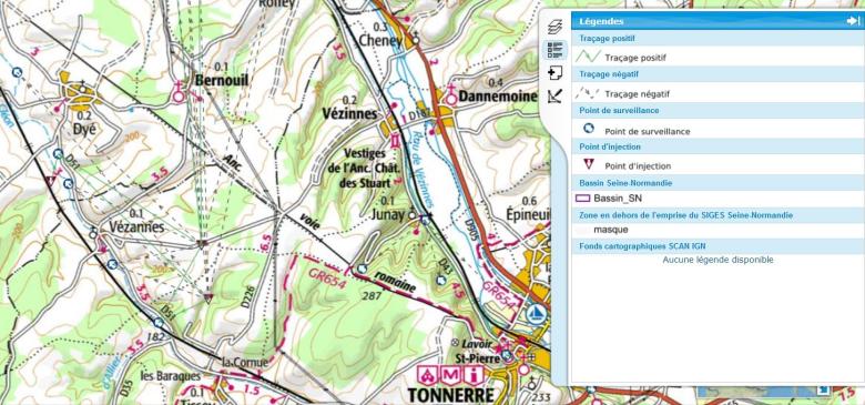 Extrait cartographique du SIGES - BD traçage