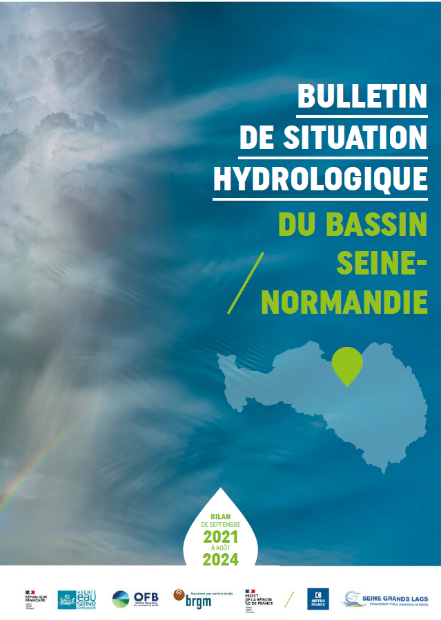 Page de garde du Bulletin annuel de situation hydrologique du bassin - Années hydrologiques 2021 à 2024
