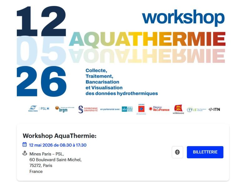 Invitation à l'atelier Aquathermie - 12 mai 2026 à Paris