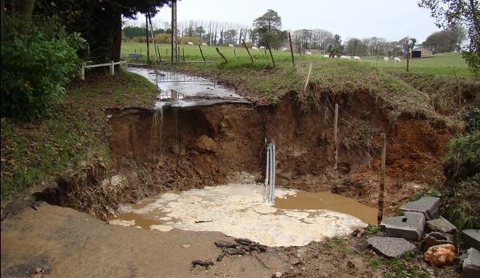 Effondrement karstique à Saint-Jouin-Bruneval (BRGM, 2011)