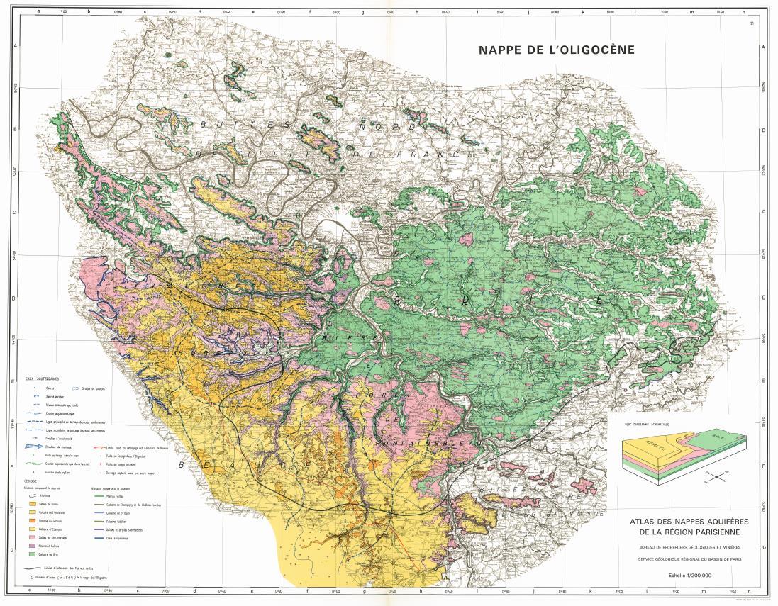 Localisation du réservoir Oligocène (Mégnien, 1970)