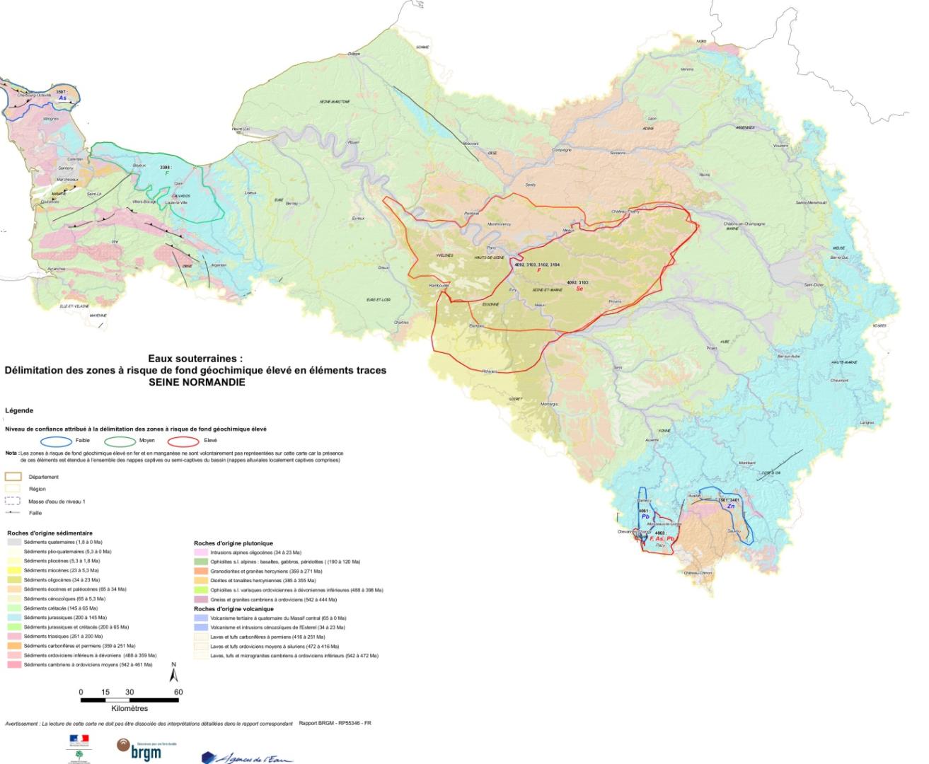 Délimitation des zones à risques de fond géochimique élevé en éléments traces 