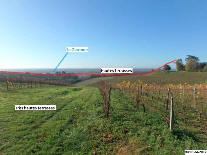 Figure 1 - La très haute terrasse de Langoiran (©Bourbon P., 2017)